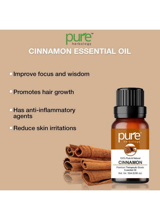 Pure Herbology Pure Herbology Natural & Pure Cinnamon Essential Oil Helps Reduce Dandruff, Lightens Scars & Blemishes - Cruelty Free - 15ml  - Image 4