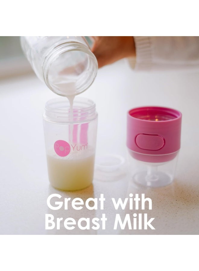 PopYum زجاجات حليب الأطفال PopYum 5 أونصات وردية مضادة للمغص، عبوة من 2 مع حلمات تدفق بطيء رقم 1، 150 مل، خالية من BPA، قفل طبيعي - Image 5