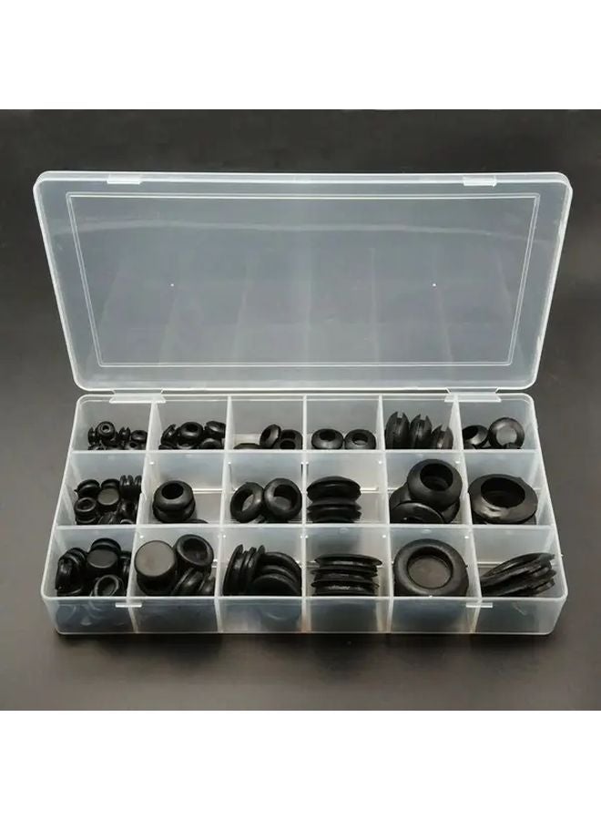 125pcs Black Rubber Grommets Set Wear Resistant For Car Boat RV Wire Protection - Image 1