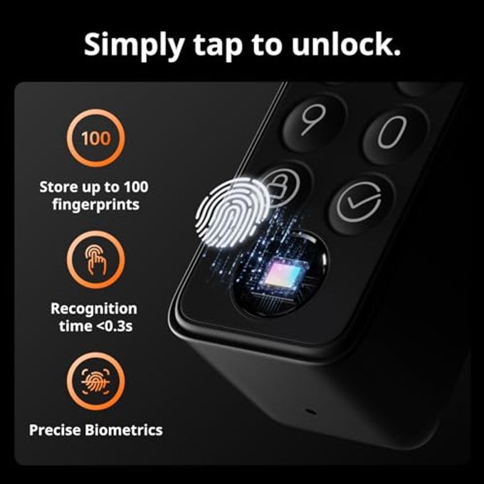 SwitchBot Wifi Smart Lock Pro With Keypad Touch, Fingerprint Keyless Entry Door Lock, Bluetooth Electronic Deadbolt, Ip65 Weatherproof, Fits Your Existing Deadbolt, Supports Matter, Alexa And Google - Image 2