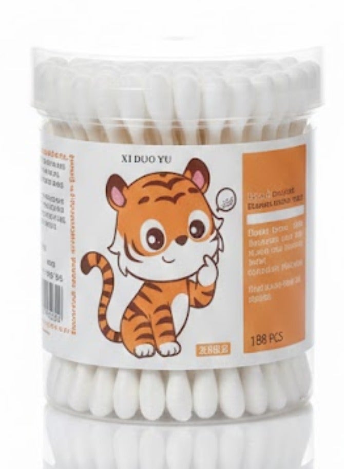 White plastic double headed cotton swabs for the ears - Image 1