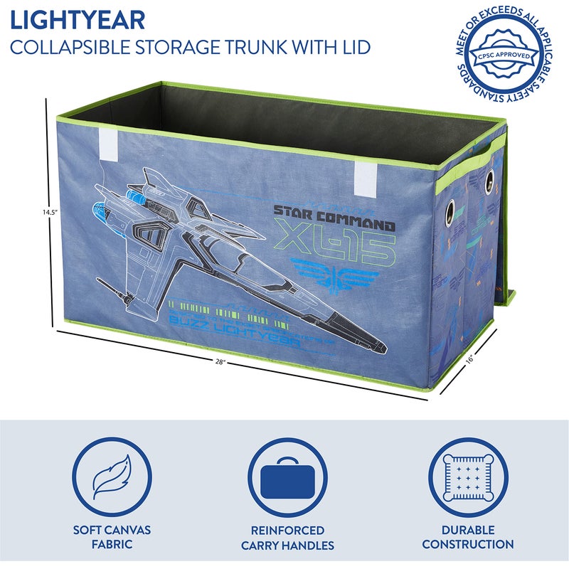 Idea Nuova Pixar Lightyear Collapsible Children’s Toy Storage Trunk, Durable with Lid - Image 2