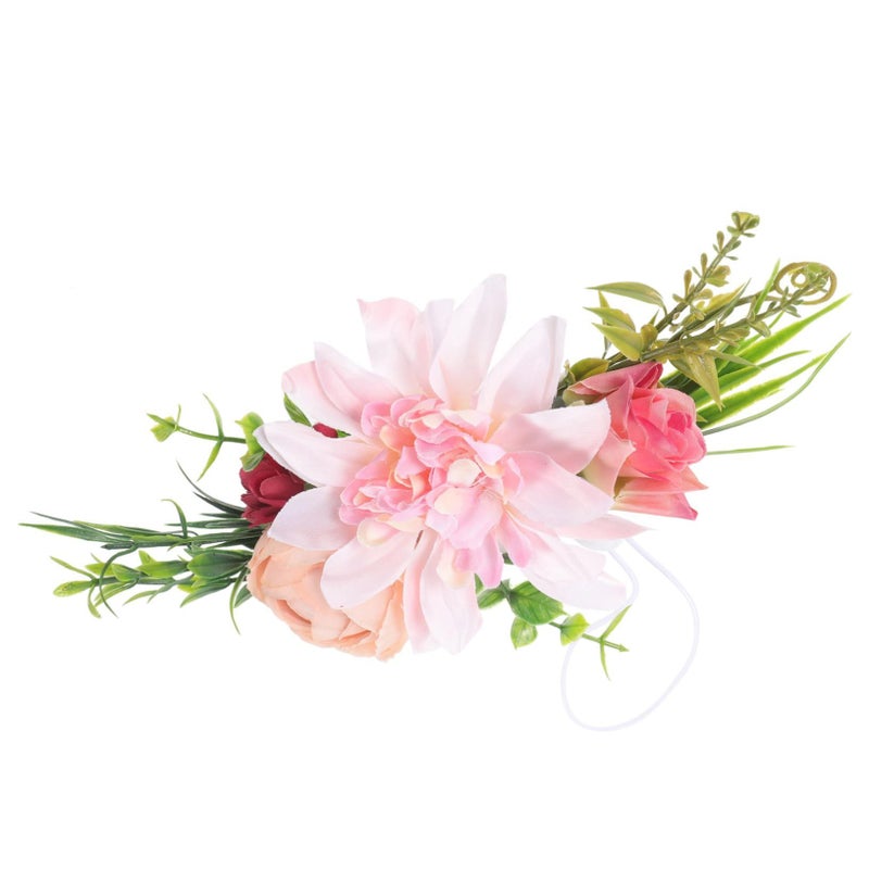 PET Floral Headband Wreath Crown for Dogs and Cats Adjustable Summer Party - Image 2
