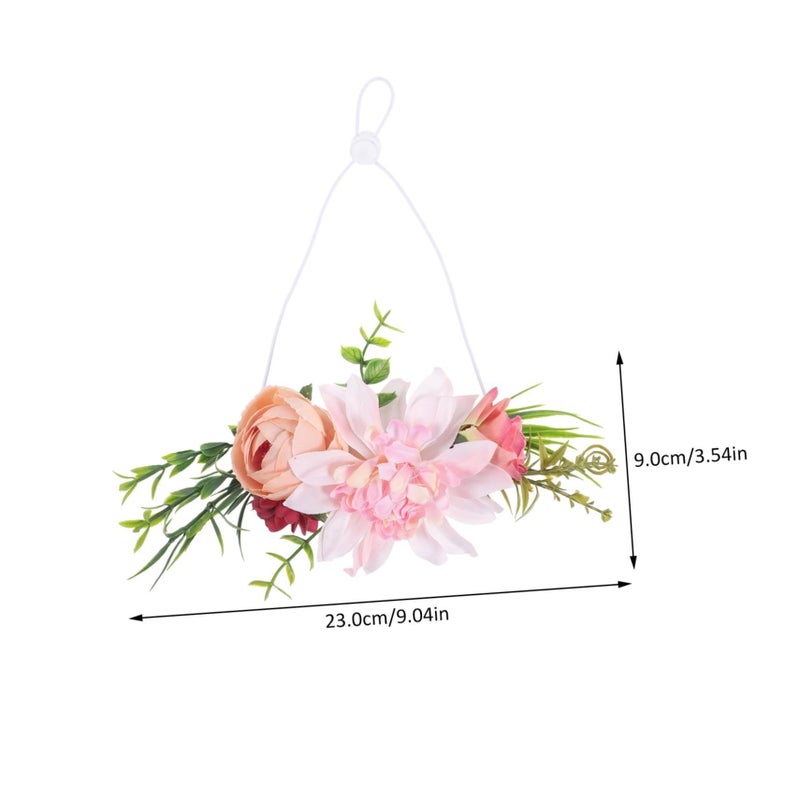 PET Floral Headband Wreath Crown for Dogs and Cats Adjustable Summer Party - Image 3