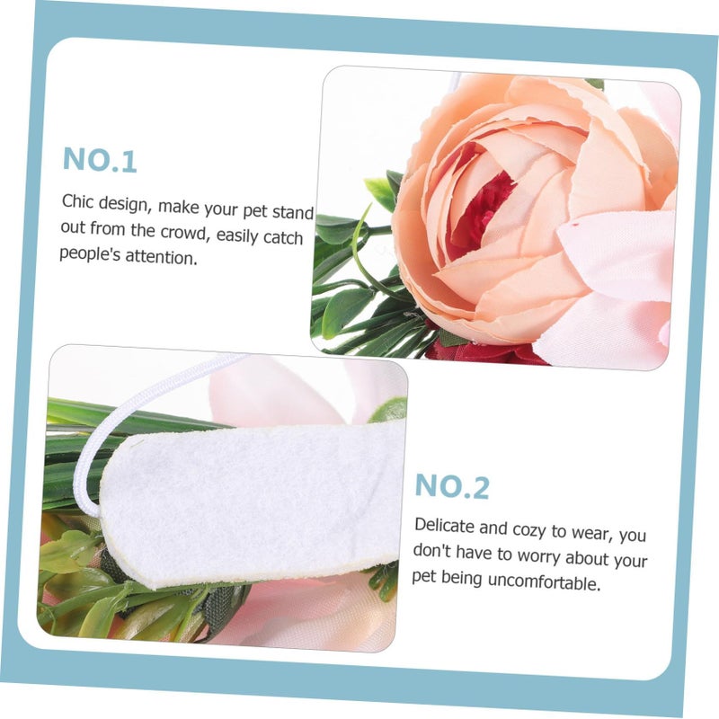 PET Floral Headband Wreath Crown for Dogs and Cats Adjustable Summer Party - Image 4