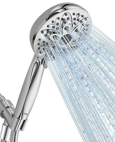 JDO 6-Setting Shower Head with Handheld, JDO High Pressure Hand held Shower Head, 4.7 Inch Chrome Detachable Showerhead Set with 59 Inch Stainless Steel Hose and Adjustable Showerhead Holder - Image 1