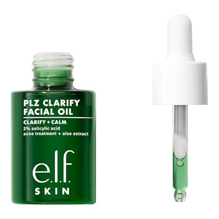 elf e.l.f. SKIN PLZ Clarify Facial Oil, Face Oil For Treating & Preventing Acne, Helps Calm Redness, Made with Salicylic Acid, Vegan & Cruelty-Free, 1 oz - Image 1
