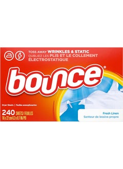 Bounce Bounce Dryer Sheets Laundry Fabric Softener, Fresh Linen Scent, 240 Count  - Image 1