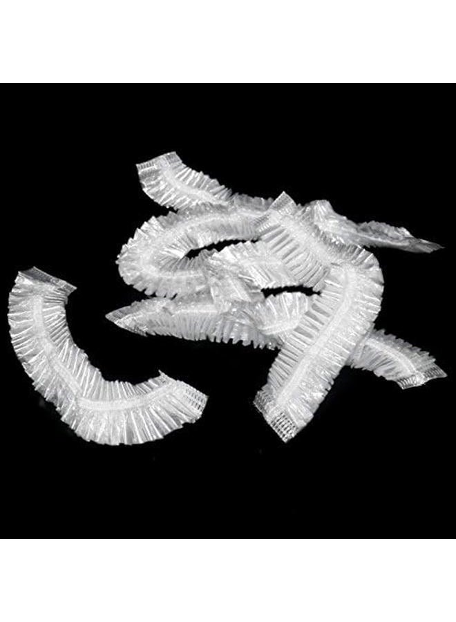 KINGLAKE Disposable Shower Cap,100 Pcs Plastic Shower Caps Large Thick Elastic Bath Cap For Women Spa,Home Use,Hotel and Hair Salon - Image 3