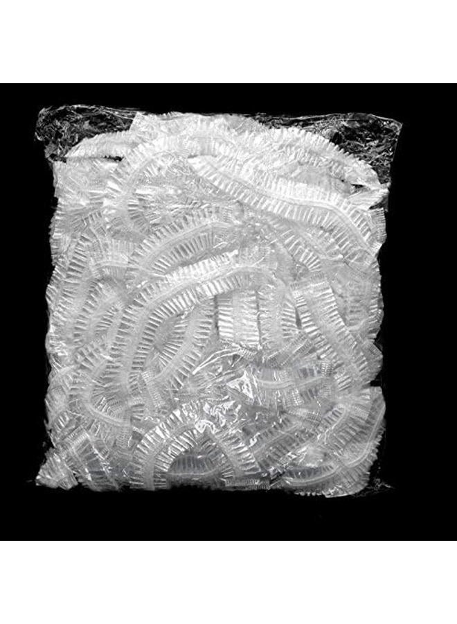 KINGLAKE Disposable Shower Cap,100 Pcs Plastic Shower Caps Large Thick Elastic Bath Cap For Women Spa,Home Use,Hotel and Hair Salon - Image 4