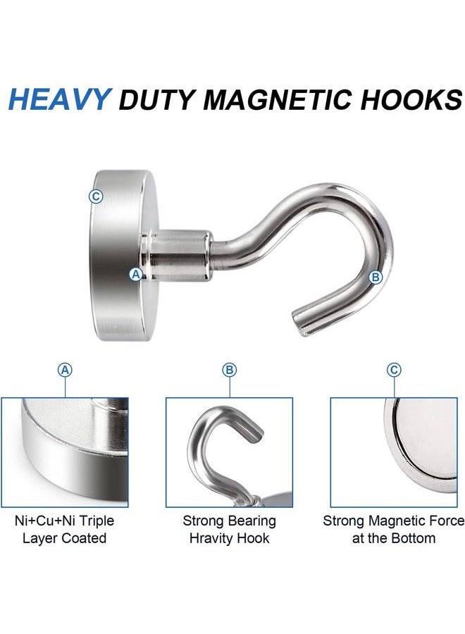 LOVIMAG Cruise Magnets for Door, 25lbs Magnet Hooks for Cruise Cabin,Strong Magnetic Hooks for Hanging,Refrigerator, Ceiling, Kitchen, Neodymium Magnets with Hooks for Magnetic Key Holder- 4 Pcs - Image 4