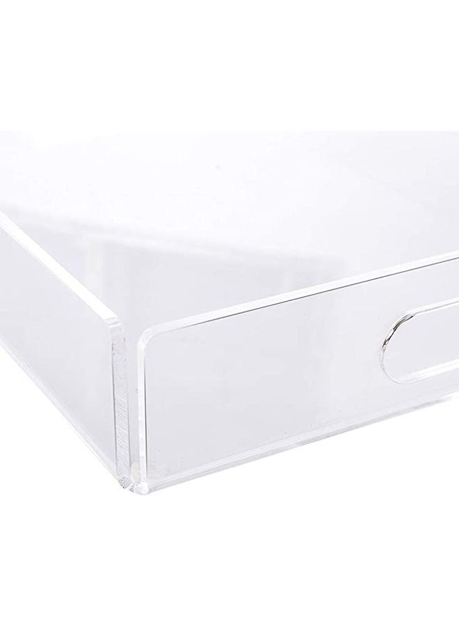 SMARTPOINTS Acrylic Serving Tray with Handles Set of 2 — Clear Decorative Tray for Coffee Table, Ottoman, Vanity, Tea & Storage | 15.2" x 11" Rectangular - Image 3