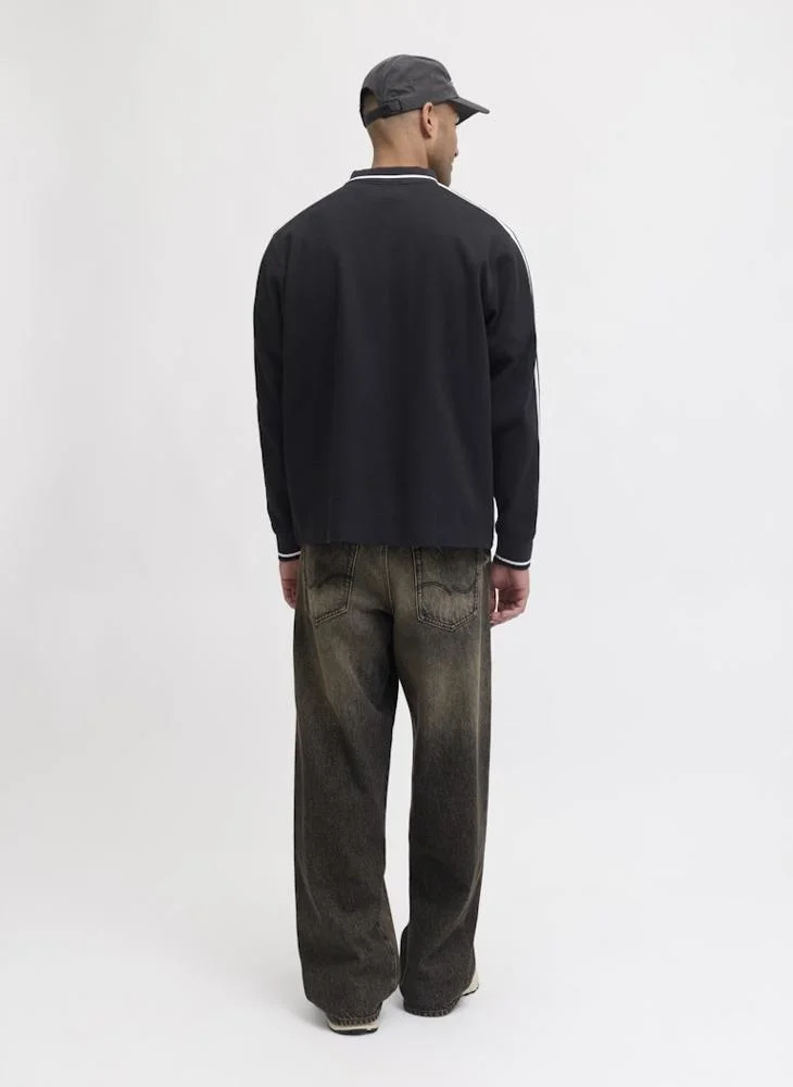 جاك اند جونز سويت شيرت بياقة دائرية وقصة عادية برسمة