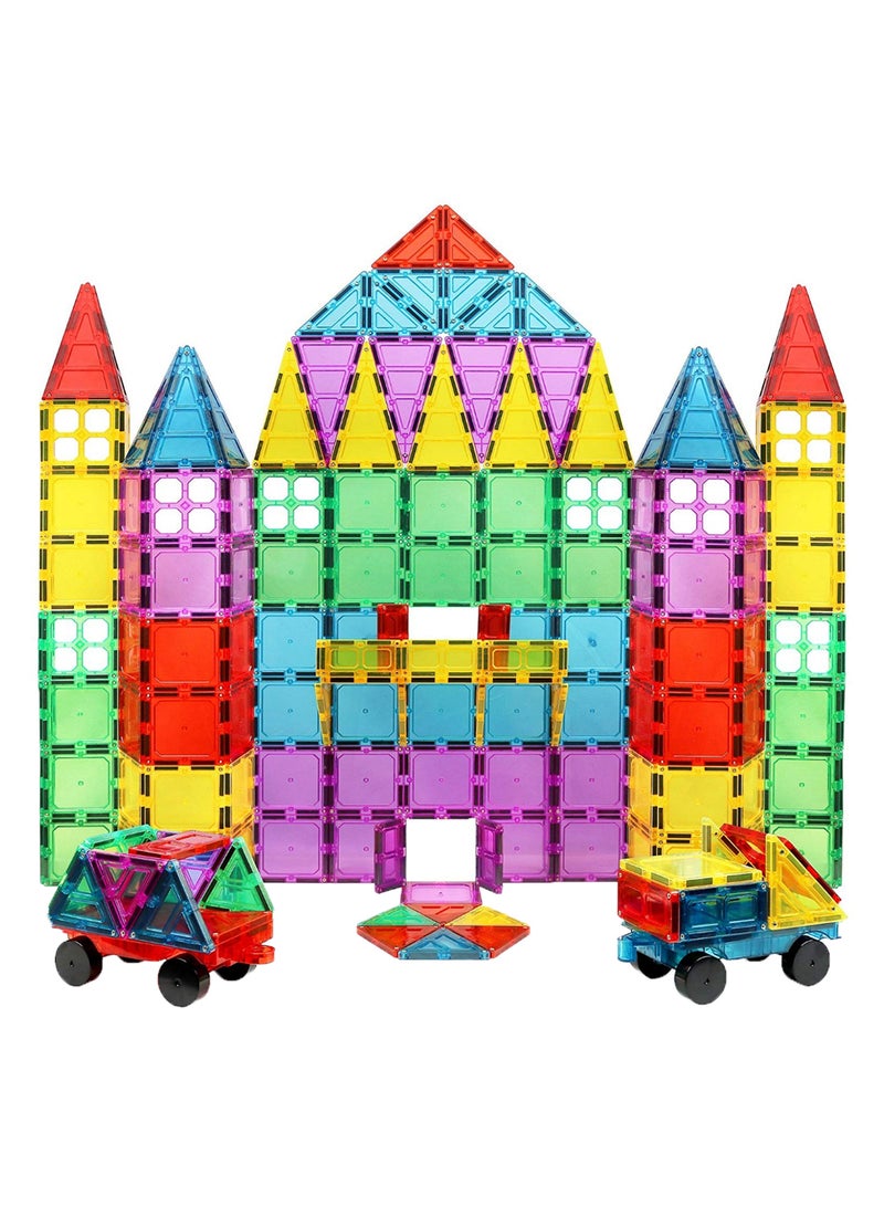 100-Piece 3D Magnetic Tile Building Set - Image 1