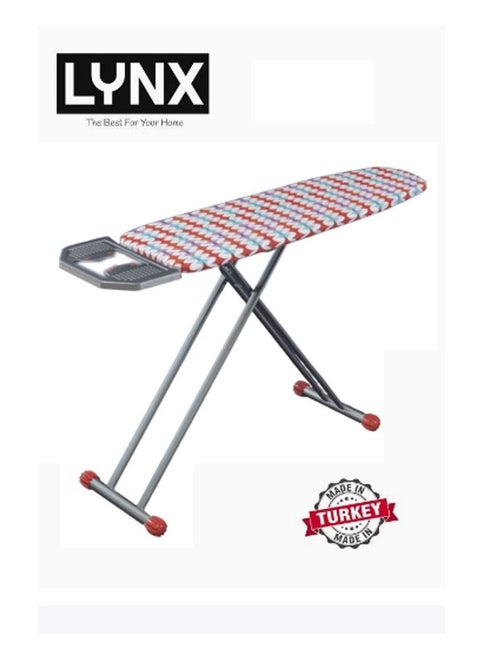 Turkish Ironing Board Multiple Color - 33x113cm with Steam Iron Rest, Heat Resistant, Modern Lightweight Ironing Board with Locking System and Adjustable Height LY115