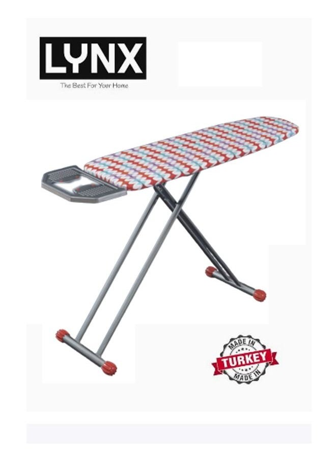 Turkish Ironing Board Multiple Color - 33x113cm with Steam Iron Rest, Heat Resistant, Modern Lightweight Ironing Board with Locking System and Adjustable Height LY115