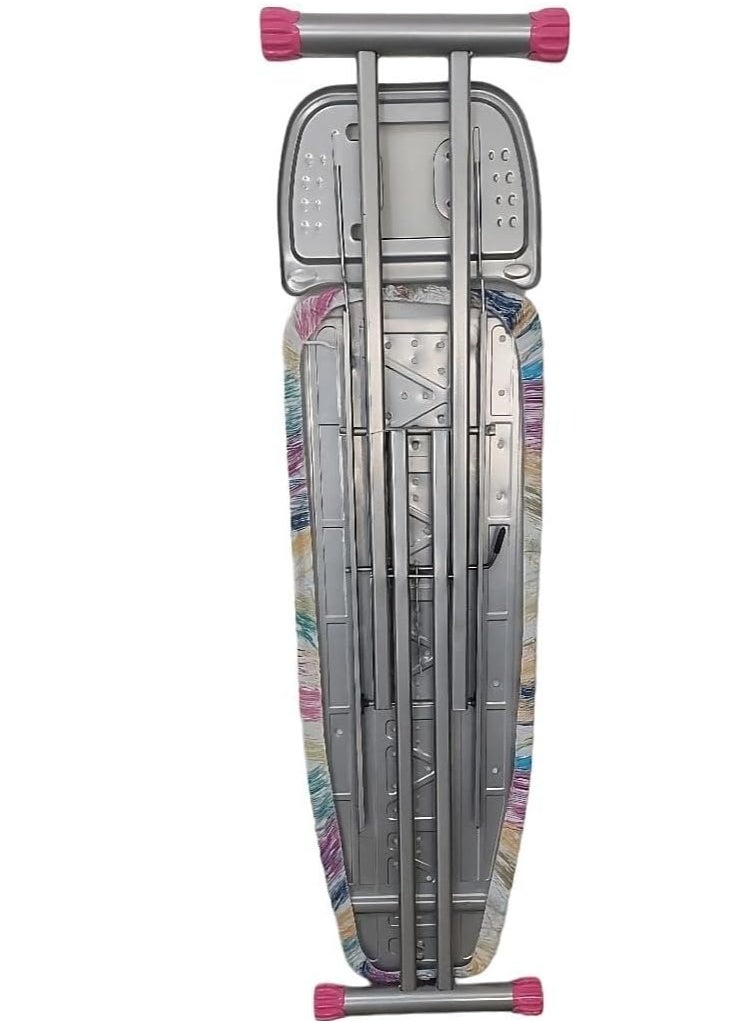 Turkish Ironing Board Multiple Color - 33x113cm with Steam Iron Rest, Heat Resistant, Modern Lightweight Ironing Board with Locking System and Adjustable Height LY115