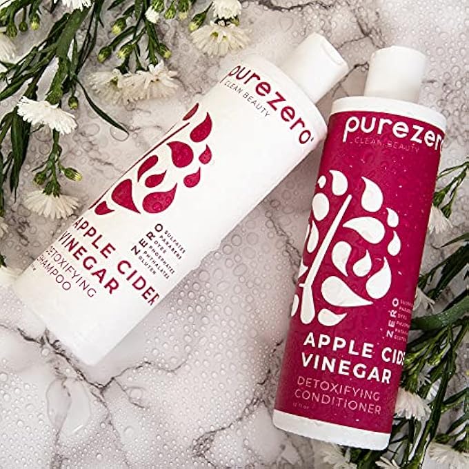 Purezero APPLE CIDER VINEGAR DETOXIFYING SHAMPOO, 12 FZ - DETOX SCALP & HAIR - PH BALANCED -INCREASE HYDRATION - ZERO SULFATES, PARABENS, DYES - 100% VEGAN & CRUELTY FREE - Image 3