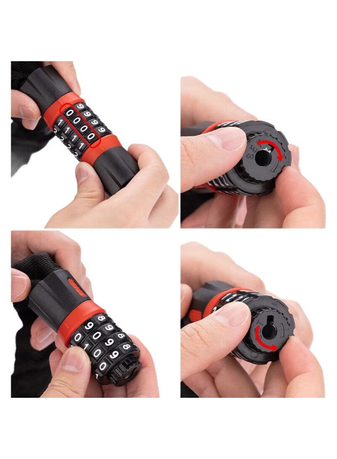 SolarStorm Bicycle Chain Lock, Mountain And Road Bike Four-Digit Combination Lock, Electric Motorcycle Anti-Theft Lock, 0.6 Meters - Image 3