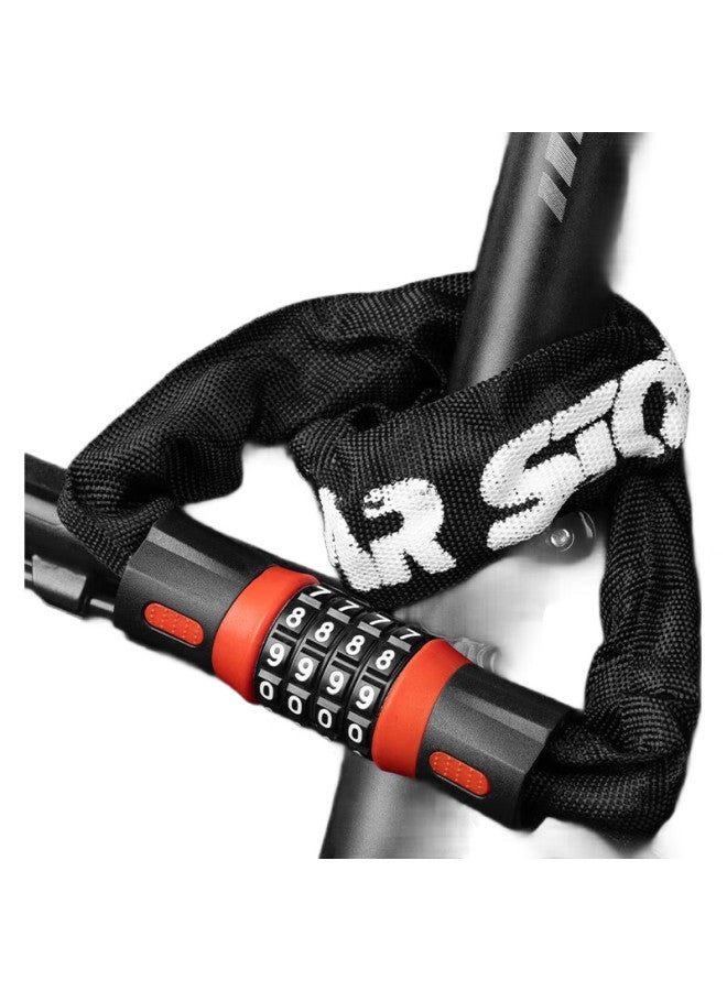 SolarStorm Bicycle Chain Lock, Mountain And Road Bike Four-Digit Combination Lock, Electric Motorcycle Anti-Theft Lock, 0.6 Meters - Image 1