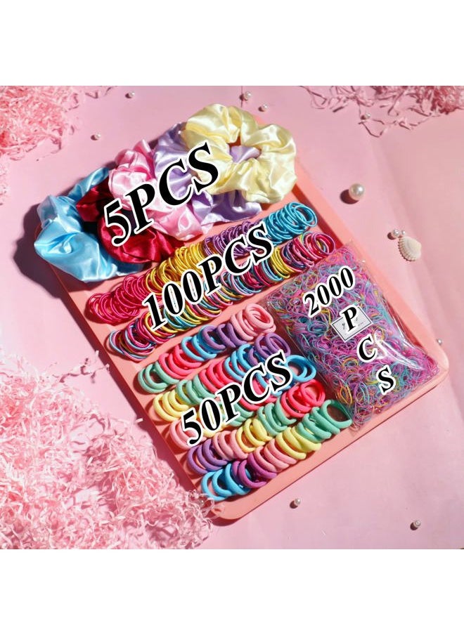 YANRONG - Colour Hair Accessories, Hair Ties, Scrunchies For Girls Women, Ponytail Holders, Traceless Hair Ropes Set For Baby and Kids - Image 1
