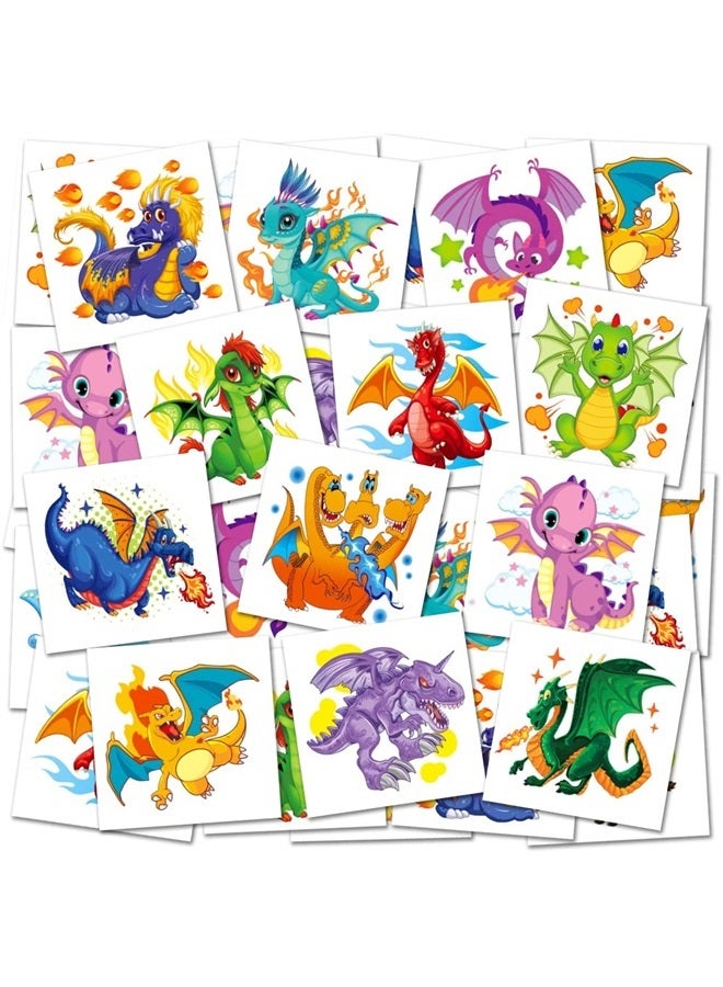 ArtCreativity Dragon Temporary Tattoos for Kids - Bulk Pack of 144 Tattoos in Assorted Designs, Non-Toxic 2 Inch Tats, Birthday Party Favors, Goodie Bag Fillers, Non-Candy Halloween Treats - Image 1