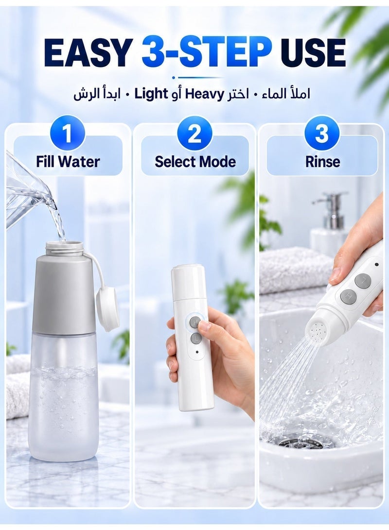 EzzySo Portable Bidet Shattaf Rechargeable Electric Travel Bidet Handheld Bidet Sprayer with 2 Spray Modes With Storage Bag for Travel Hotel Camping - Image 5