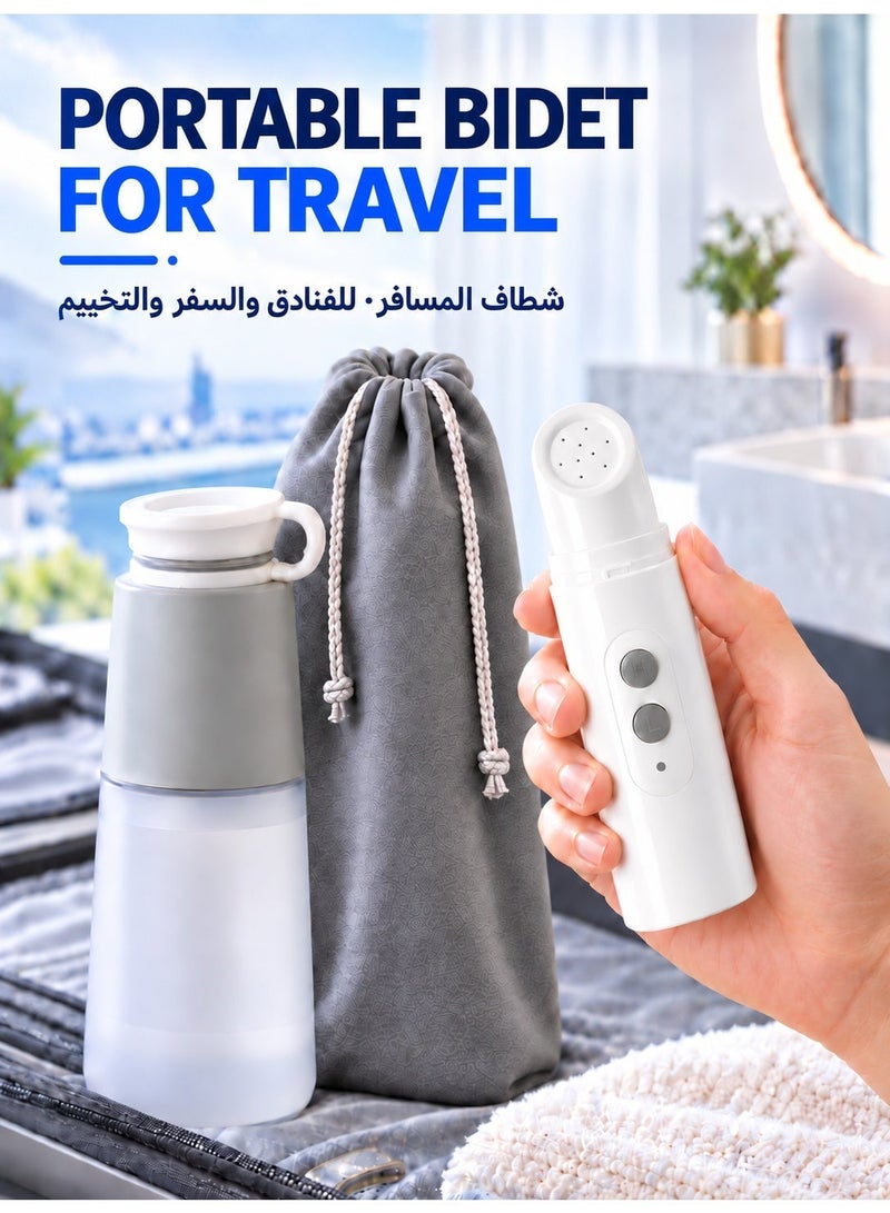 EzzySo Portable Bidet Shattaf Rechargeable Electric Travel Bidet Handheld Bidet Sprayer with 2 Spray Modes With Storage Bag for Travel Hotel Camping - Image 1