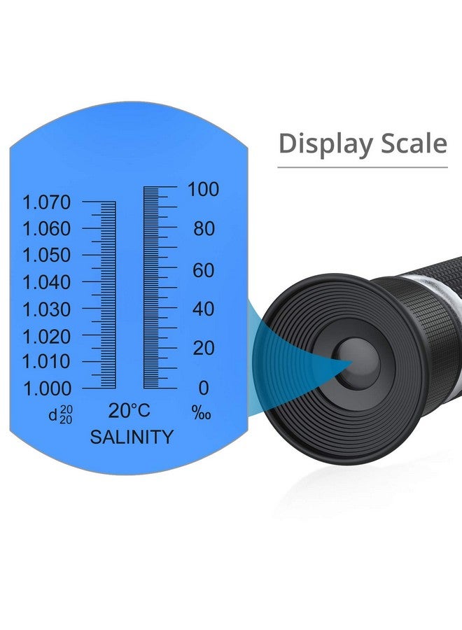 AUTOUTLET AUTOUTLET Salinity Refractometer Saltwater Aquarium for Seawater, Pool, Tank, Marine, Fishkeeping, 0-100PPT & 1.000-1.070 Salinity Tester with ATC Function Salinity Hydrometer Kit  - Image 4