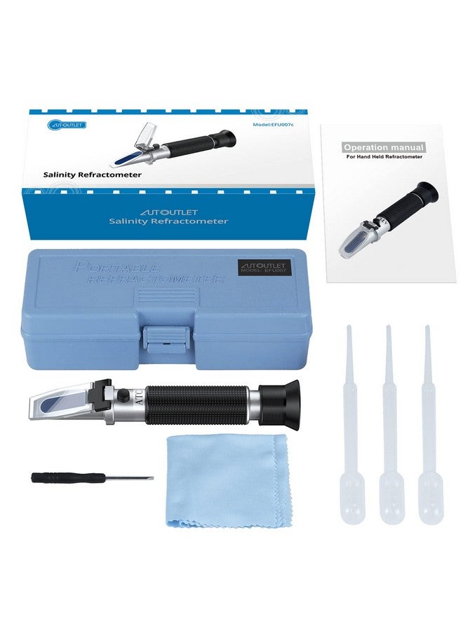 AUTOUTLET AUTOUTLET Salinity Refractometer Saltwater Aquarium for Seawater, Pool, Tank, Marine, Fishkeeping, 0-100PPT & 1.000-1.070 Salinity Tester with ATC Function Salinity Hydrometer Kit  - Image 5