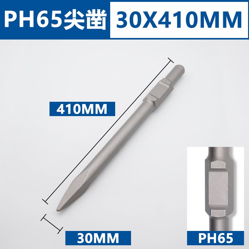 Alloy Chisel Bit, Wall Channelling Hex Shank 65A tip 