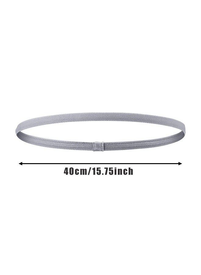 Generic 8 Pcs Elastic Sports Headbands, Non-Slip Thin Headband Sweat-Wicking Hair Bands for Running Yoga Workout Soccer Women Men  - Image 2