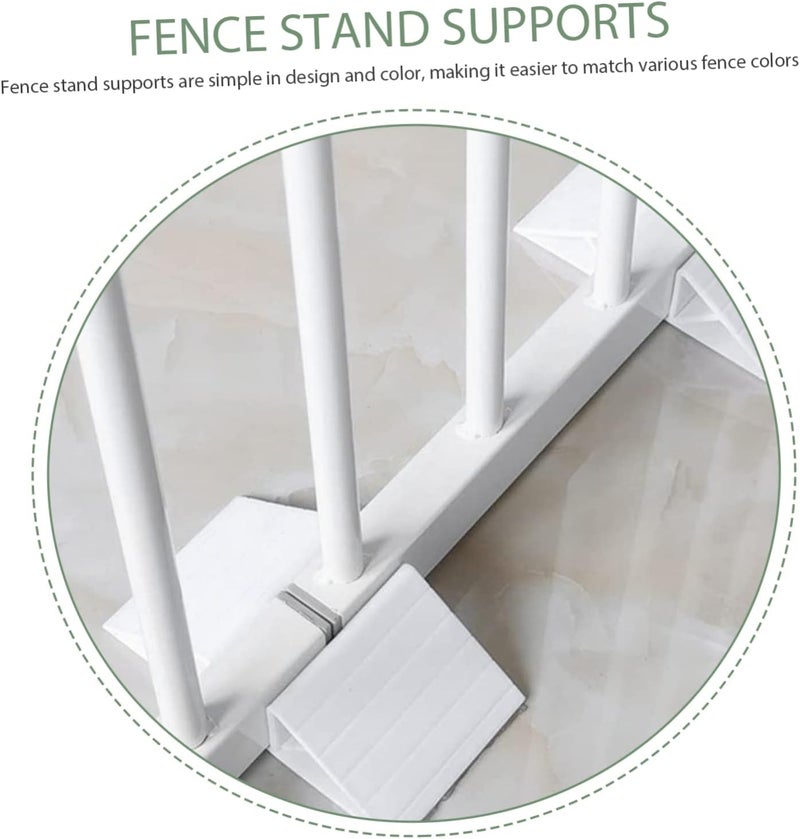 Consistent single item quality Kisangel 4Pcs Plastic Fence Support Bases for PET Gates Anti-Tipping Holders Child Safety Barrier Accessories Sturdy Garden Fence Base for Playroom and Stairs All choice modern design - Image 5