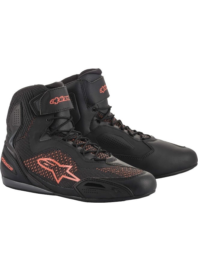 Alpinestars Men'S Faster-3 Rideknit Motorcycle Riding Shoe, Black/Red, 10 