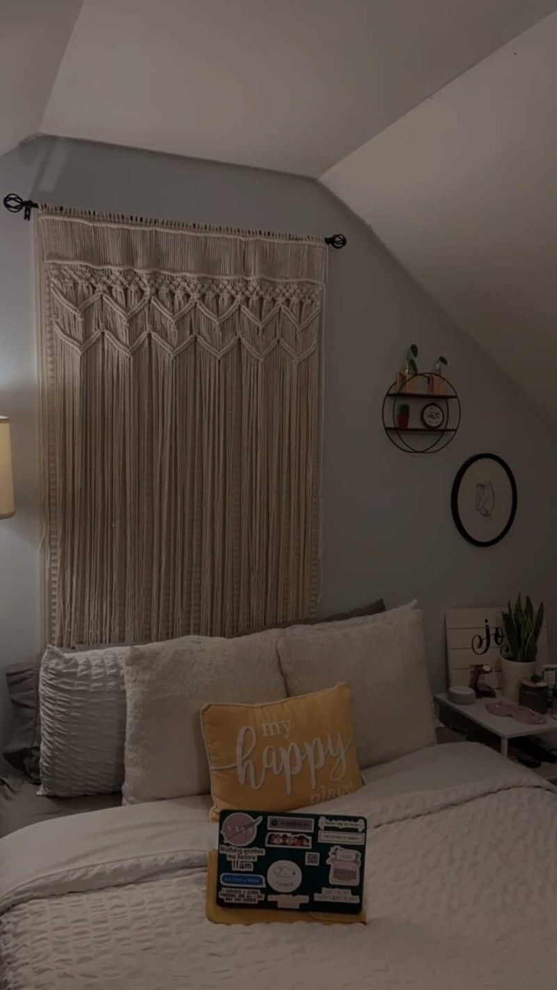 Hysunland Macrame Closet Door Curtain - Handmade Cotton Rope Boho Curtain for Bedroom, Closet, Room Divider, Light Filtering for Cafe, Kitchen, Living Room (37.5" x 82.6",Ivory) - Image 5