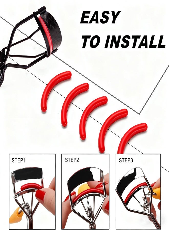 Pdtwq 24Pack Compatible with Revlon Eyelash Curler Refills,Red Silicone Eye Lash Curler Refills Compatible with Most Revlon Lash Curlers. - Image 5