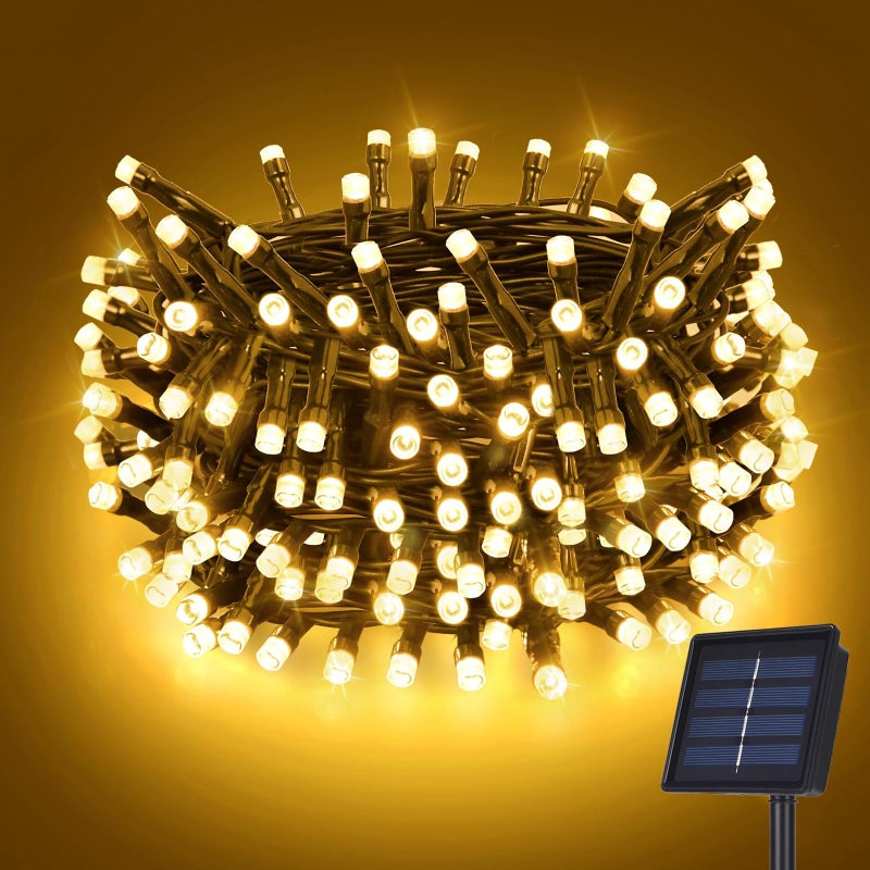 Solar String Lights for Outside,12M 100 LED Solar Powered String Light Outdoor with 8 Modes, IP65 Waterproof Solar Christmas Lights for Yard,Fence,Balcony,Party,Christmas Tree Decorations