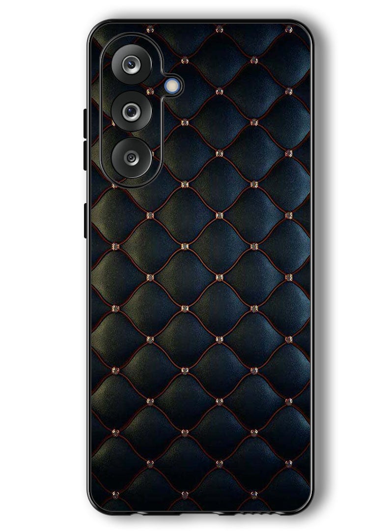 Theodor Case Compatible with Samsung Galaxy F36/ M36 6.7 Inch Protection Shockproof Bumper Cover Stappers On Black Cloth Pattern - Image 1