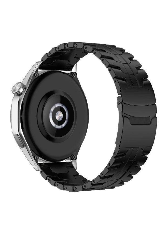NIBEMINENT Universal 22mm Titanium Band for HUAWEI Watch GT 5 4 3 Pro/Watch 4 3 Pro, Luxury Titanium Metal Replacement Watch Strap for Men and Women, Black  - Image 1