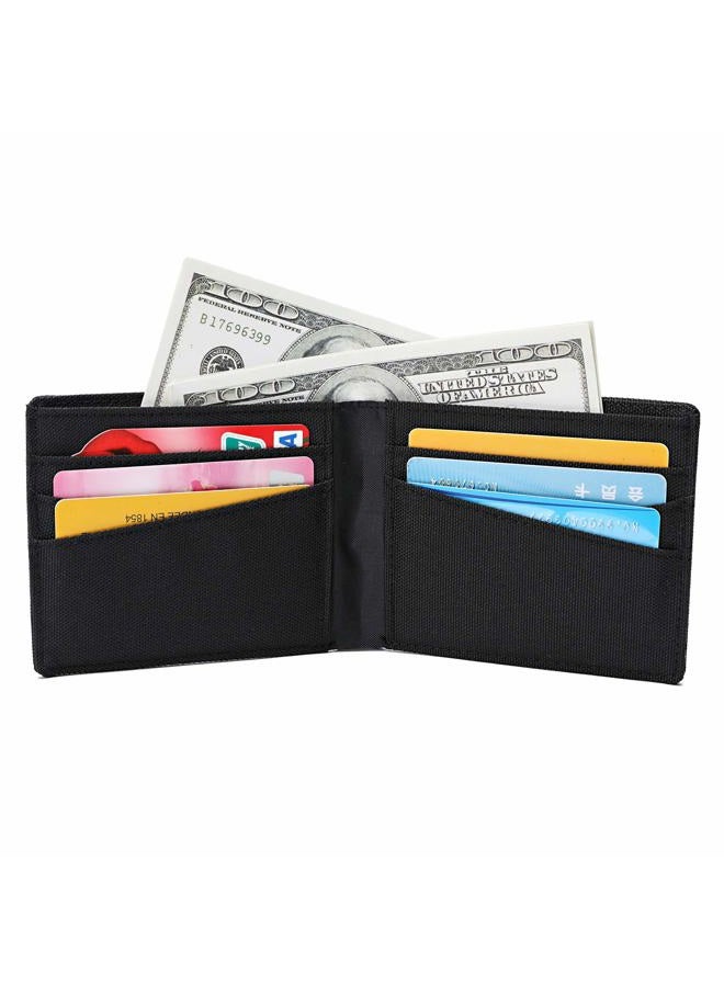 Lanyani Minimalist Fabric Wallet Bifold RFID Blocking, black, small, Simple - Image 3