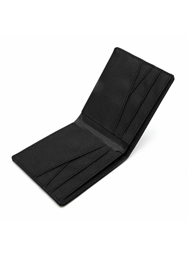 Lanyani Minimalist Fabric Wallet Bifold RFID Blocking, black, small, Simple - Image 2