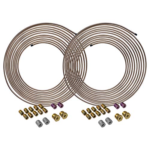 4LIFETIMELINES CopperNickel Alloy NonMagnetic Brake Line Tubing Coils Fitting Kits Superior AntiRust Protection 316 x 25 ft Easy Bend Install 2 Full Kits for Complete Brake Line Repair - Image 1