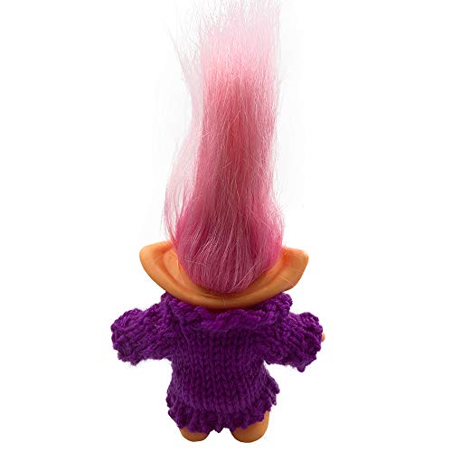 Yintlilocn Retro Troll DollsCute Vintage Troll Dolls Chromatic Adorable for Collections School Project Arts and Crafts Party Favors with Wool Clothes Purple - Image 5