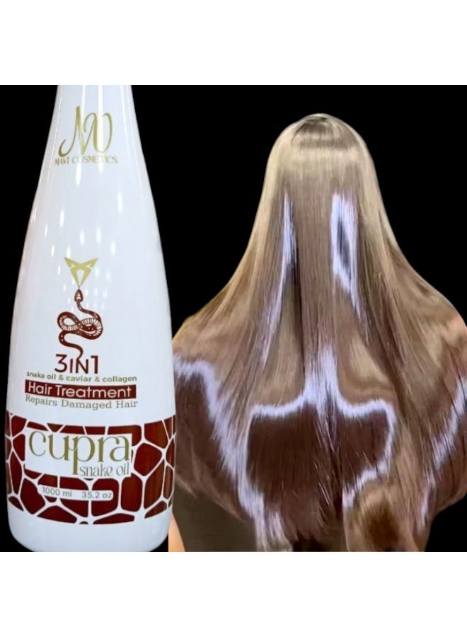 معالج الشعر كوبرا (Cupra) 3 في 1 - بتركيبة زيت الحية، الكافيار والكولاجين - إصلاح وترميم فائق - Image 2