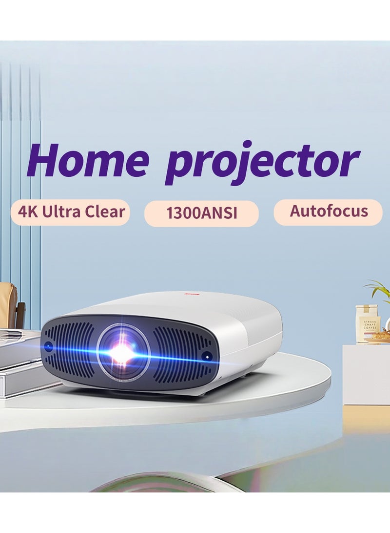 Toumei Q7 Ultra HD 4K Home Projector - 5-inch LCD Screen - 1080P Full HD - 1300LUS - Auto Keystone Correction, Auto Focus, Auto Obstacle Avoidance, Auto Screen Adaptation - Smart Projector with Wi-Fi and Bluetooth  - Image 1