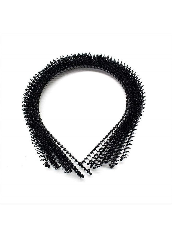 mollensiuer - 6Pcs Unisex Black Metal Hairband Teeth Comb Headband Hair Hoop Headwear Accessory for Women Men - Image 1