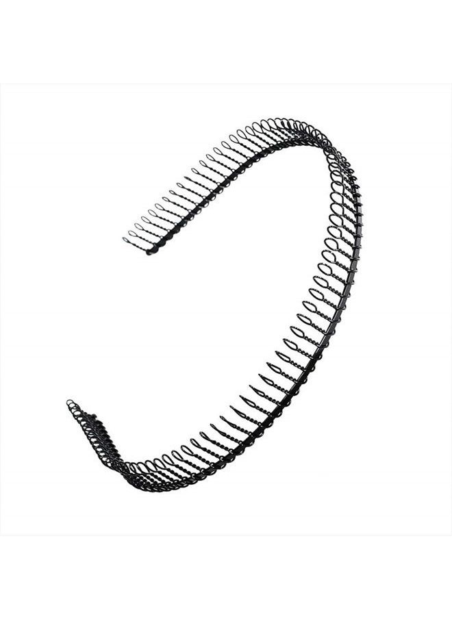 mollensiuer - 6Pcs Unisex Black Metal Hairband Teeth Comb Headband Hair Hoop Headwear Accessory for Women Men - Image 1