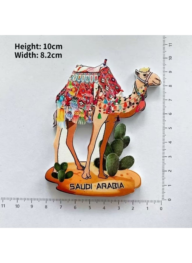 3D Saudi Arabia Camel Fridge Magnet - Traditional Decorative Souvenir Resin Magnet - Image 2