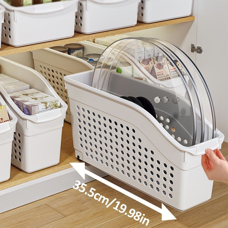 JOYBOS Heavy-Duty Pull-Out Storage Basket with Wheels, Household Kitchen Cabinet Pull-Out Plastic Storage Bin, Mobile Desktop Organizer, Suitable for Cleaning Supplies, Bathroom, Kitchen Sundries, No Installation Required, 2026 New Model Sundries - Image 2