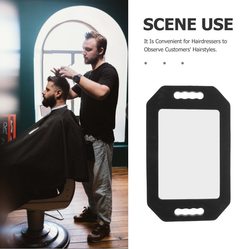 Hand Mirror With Handle Large Hand Held Mirror With Handle Rectangular Hair Salon Equipment Hairstylist Barber Accessories For Women Men - Image 5